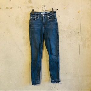 7 For all Mankind Dark wash high waist ankle skinny jeans